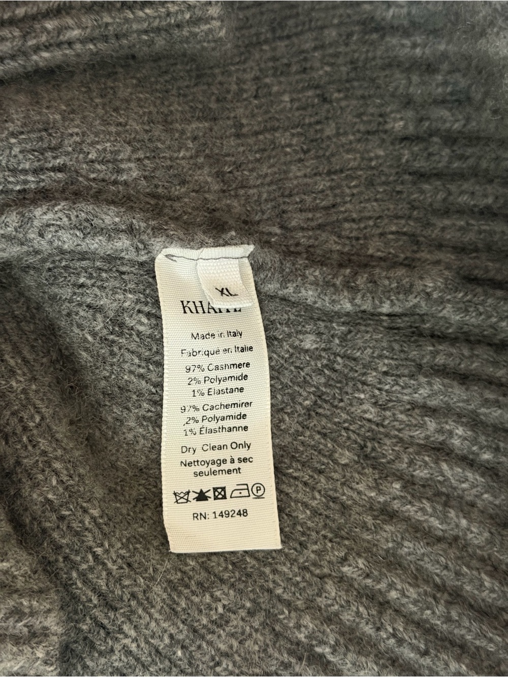 $2150 Khaite Caro Cashmere Cardigan in Gray - Size XL - Picture 12 of 15